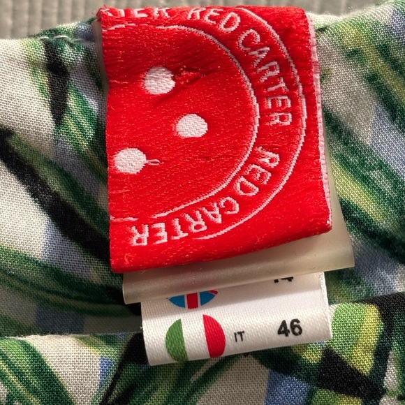 Red Carter Anthropologie Flowy Ruffle Tiered beach coverup dress, palm tree - Picture 10 of 12